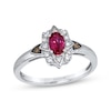 Thumbnail Image 1 of Le Vian Oval-Cut Ruby Ring 1/8 ct tw Diamonds Platinum