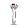 Thumbnail Image 2 of Le Vian Oval-Cut Ruby Ring 1/8 ct tw Diamonds Platinum