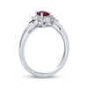 Thumbnail Image 3 of Le Vian Oval-Cut Ruby Ring 1/8 ct tw Diamonds Platinum