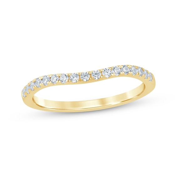 Diamond Contour Wedding Band 1/4 ct tw 14K Yellow Gold