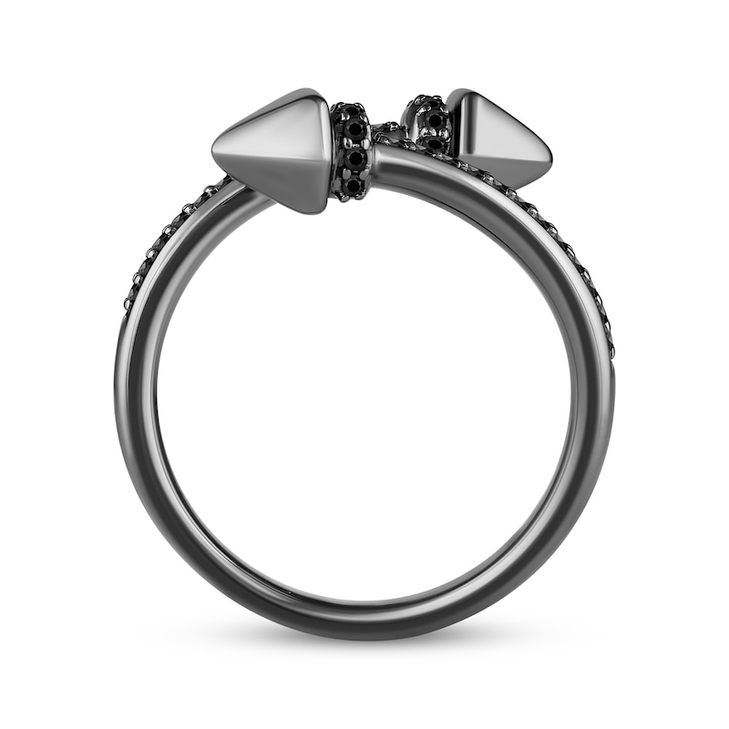 Main Image 3 of Ink & Ice Black Diamond Bypass Ring 1/5 ct tw Black Rhodium-Plated Sterling Silver