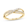 Thumbnail Image 1 of Diamond Three-Row Crossover Ring 1/4 ct tw 10K Yellow Gold