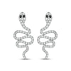 Thumbnail Image 2 of Black & White Diamond Snake Stud Earrings 1/3 ct tw Sterling Silver