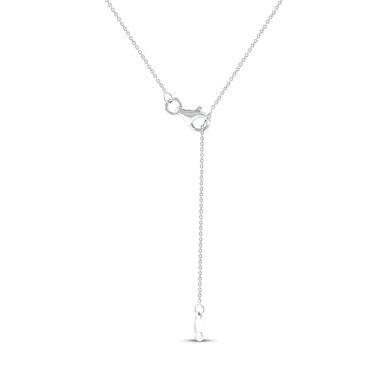 Main Image 4 of Diamond Flower Drop Necklace 1/4 ct tw 10K White Gold 18&quot;