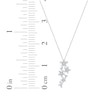 Thumbnail Image 7 of Diamond Flower Drop Necklace 1/4 ct tw 10K White Gold 18&quot;