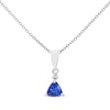 Thumbnail Image 1 of Trillion-Cut Tanzanite & Diamond Accent Necklace Sterling Silver 18”