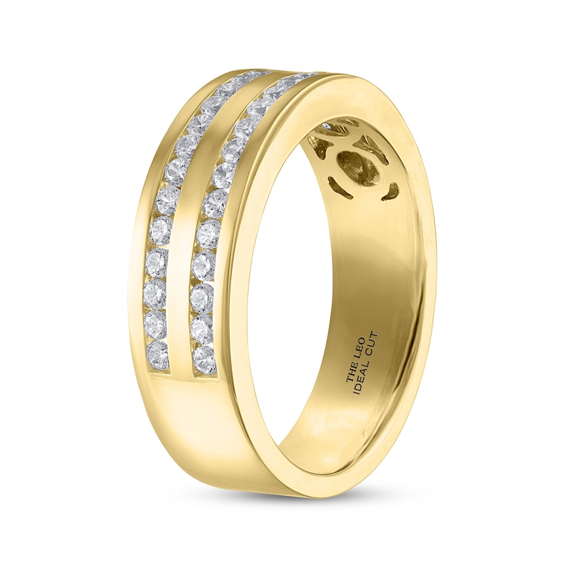 Main Image 2 of Men’s THE LEO Ideal Cut Diamond Wedding Band 3/4 ct tw 14K Yellow Gold