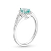 Thumbnail Image 2 of Pear-Shaped Coastal Blue Apatite & Round-Cut Diamond Ring 1/8 ct tw Sterling Silver