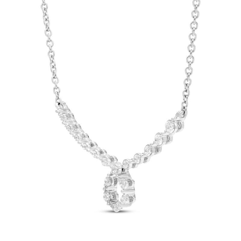 Main Image 2 of Diamond Loop Smile Necklace 1/10 ct tw 10K White Gold 18&quot;