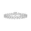 Thumbnail Image 1 of Diamond Sideways Heart Link Bracelet 1/10 ct tw Sterling Silver 7&quot;