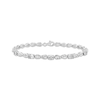 Thumbnail Image 1 of Oval-Cut White Lab-Created Sapphire Infinity Link Bracelet Sterling Silver 7.5&quot;