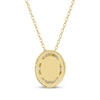 Thumbnail Image 2 of Lab-Created Diamonds by KAY Oval-Cut Halo Necklace 1/2 ct tw 10K Yellow Gold 18"