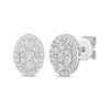 Thumbnail Image 1 of Multi-Diamond Oval-Shaped Stud Earrings 1/4 ct tw 10K White Gold