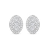 Thumbnail Image 2 of Multi-Diamond Oval-Shaped Stud Earrings 1/4 ct tw 10K White Gold