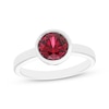 Thumbnail Image 1 of Lab-Created Ruby Solitaire Bezel-Set Ring Sterling Silver