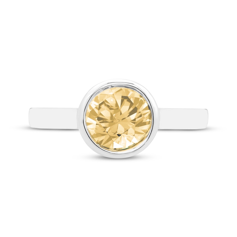 Main Image 3 of Citrine Solitaire Bezel-Set Ring Sterling Silver