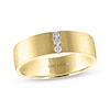 Thumbnail Image 1 of Men's THE LEO Diamond Three-Stone Wedding Band 1/10 ct tw 14K Yellow Gold