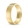 Thumbnail Image 2 of Men's THE LEO Diamond Three-Stone Wedding Band 1/10 ct tw 14K Yellow Gold