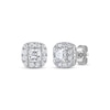 Thumbnail Image 1 of THE LEO Diamond Princess-Cut Cushion Frame Stud Earrings 1 ct tw 14K White Gold