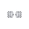 Thumbnail Image 2 of THE LEO Diamond Princess-Cut Cushion Frame Stud Earrings 1 ct tw 14K White Gold