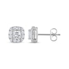 Thumbnail Image 3 of THE LEO Diamond Princess-Cut Cushion Frame Stud Earrings 1 ct tw 14K White Gold