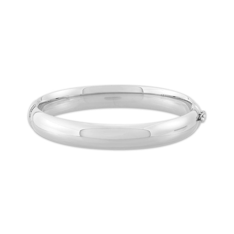 Main Image 1 of Hollow Tube Bangle Bracelet 10mm Sterling Silver