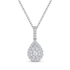 Thumbnail Image 0 of THE LEO Diamond Multi-Stone Teardrop Necklace 1/2 ct tw 14K White Gold 19"