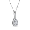 Thumbnail Image 1 of THE LEO Diamond Multi-Stone Teardrop Necklace 1/2 ct tw 14K White Gold 19"