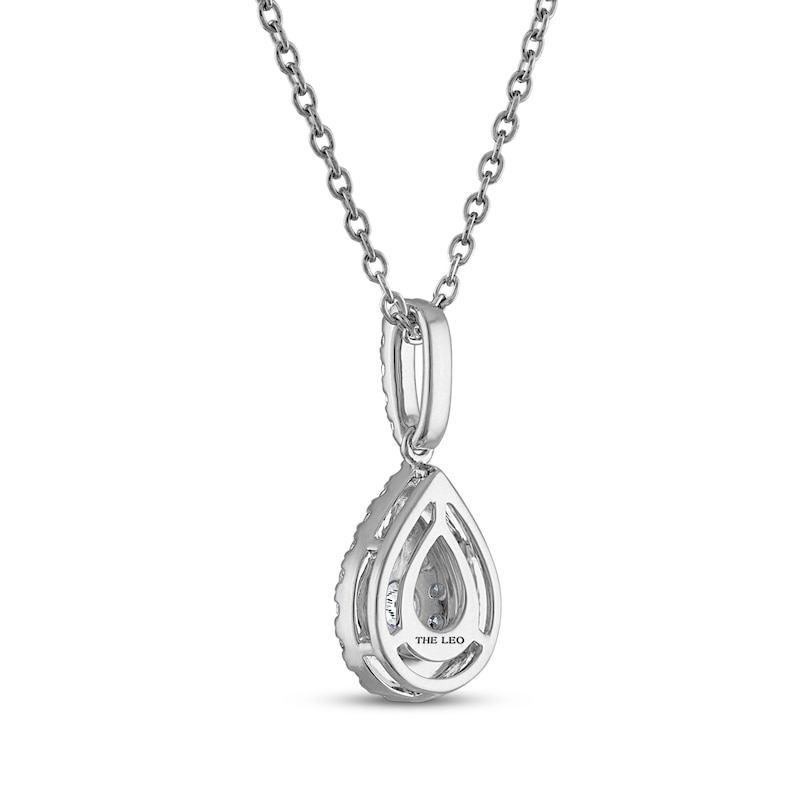 THE LEO Diamond Multi-Stone Teardrop Necklace 1/2 ct tw 14K White Gold 19"