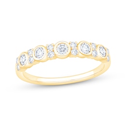 Lab-Grown Diamonds by KAY Bezel-Set Anniversary Ring 1/2 ct tw 14K Yellow Gold