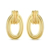 Thumbnail Image 1 of Reaura Polished & Mesh Oval Doorknocker Earrings Repurposed 14K Yellow Gold