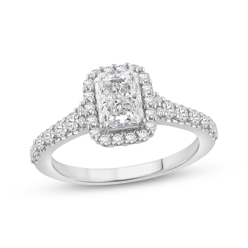 Main Image 1 of Lab-Grown Diamonds by KAY Radiant-Cut Engagement Ring 1-1/2 ct tw 14K White Gold