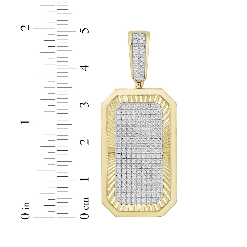 Main Image 3 of Men's Multi-Diamond Dog Tag Charm 3/4 ct tw 10K Yellow Gold