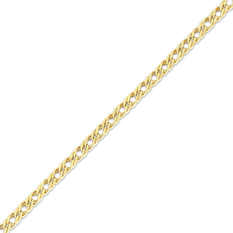 Main Image 2 of Semi-Solid Diamond-Cut Double Curb Chain Necklace 4.7mm 14K Yellow Gold 20&quot;