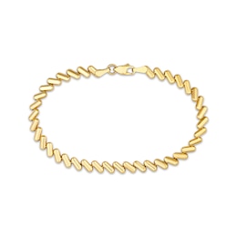 Solid San Marco Chain Bracelet 10K Yellow Gold 7.5&quot;