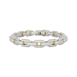 Men's Diamond Rolo Link Bracelet 2 ct tw 10K Yellow Gold 8.5&quot;