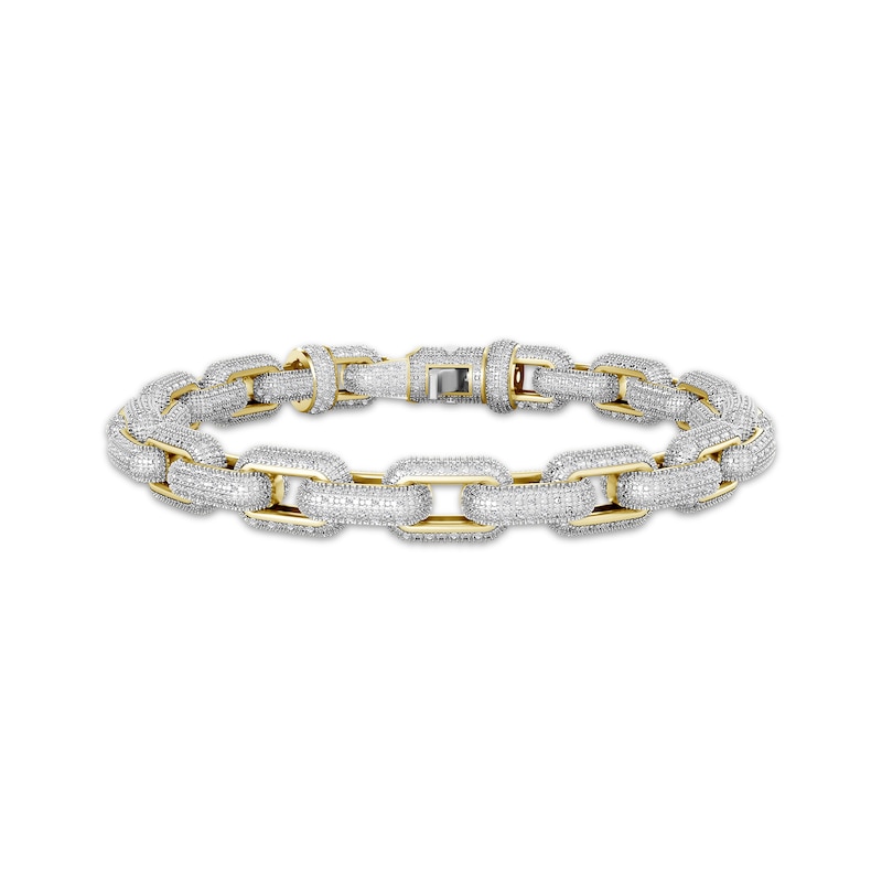 Main Image 1 of Men's Diamond Rolo Link Bracelet 2 ct tw 10K Yellow Gold 8.5&quot;