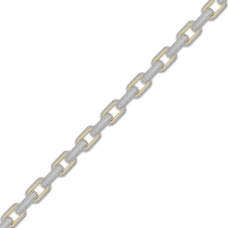 Main Image 2 of Men's Diamond Rolo Link Bracelet 2 ct tw 10K Yellow Gold 8.5&quot;