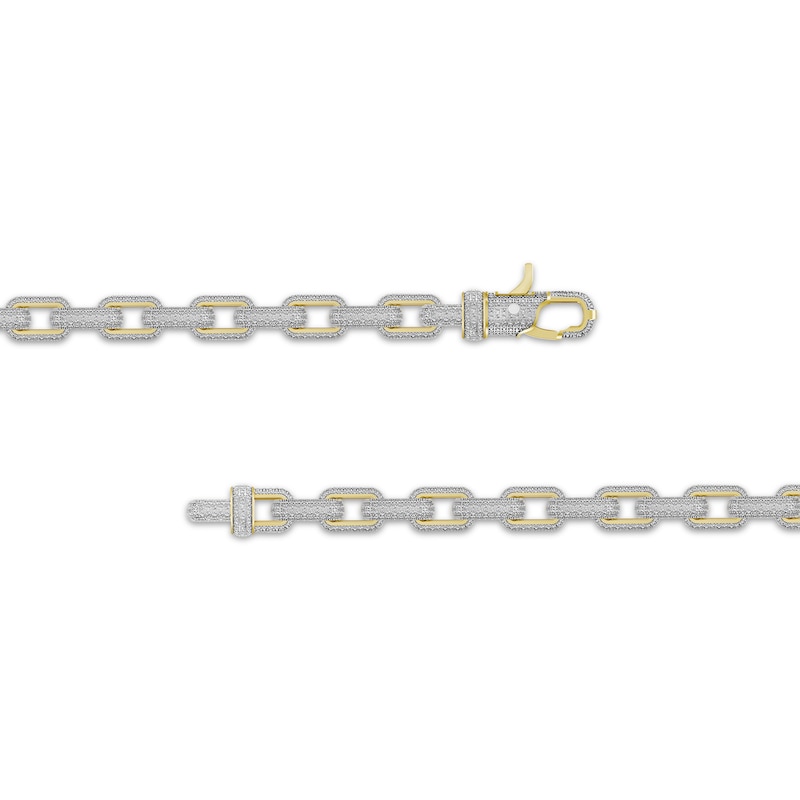 Main Image 3 of Men's Diamond Rolo Link Bracelet 2 ct tw 10K Yellow Gold 8.5&quot;