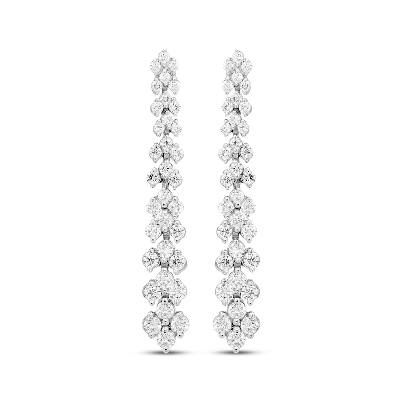 Main Image 2 of Diamond Graduated Chevron Drop Earrings 1 ct tw 14K White Gold