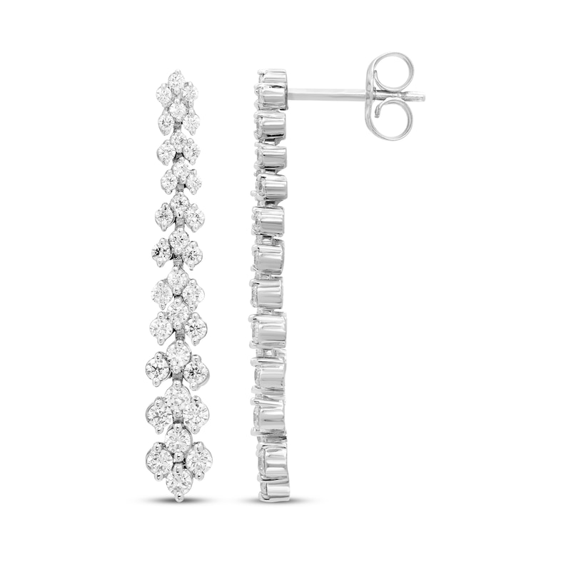 Main Image 3 of Diamond Graduated Chevron Drop Earrings 1 ct tw 14K White Gold