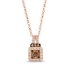 Thumbnail Image 1 of Le Vian Diamond Square Halo Necklace 5/8 ct tw 14K Strawberry Gold 19&quot;