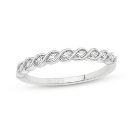 Lab-Grown Diamonds by KAY Twist Anniversary Ring 1/20 ct tw 10K White Gold