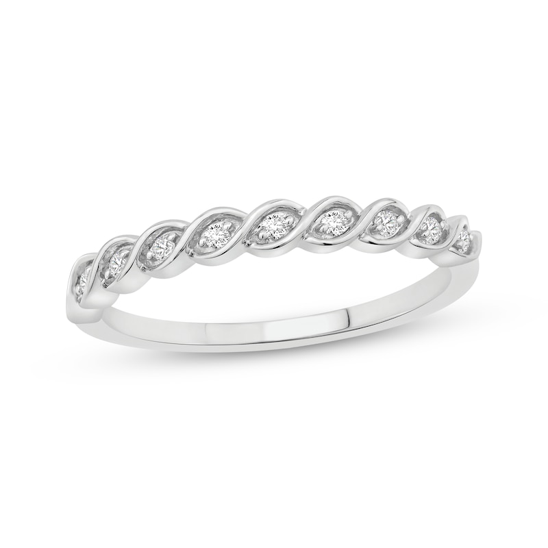 Lab-Grown Diamonds by KAY Twist Anniversary Ring 1/20 ct tw 10K White Gold