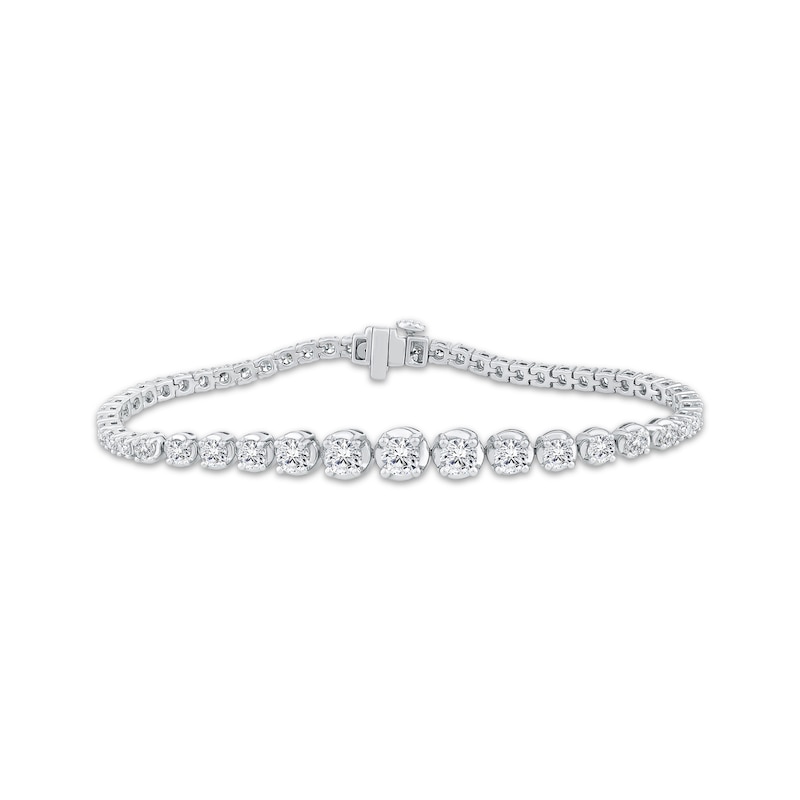 Main Image 1 of Diamond Graduated Bracelet 5 ct tw 14K White Gold 7&quot;