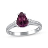 Thumbnail Image 1 of Pear-Shaped Rhodolite Garnet & Diamond Ring 1/5 ct tw 10K White Gold