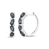 Thumbnail Image 1 of Pear-Shaped Lab-Created Alexandrite & White Lab-Created Sapphire Tilted Hoop Earrings Sterling Silver