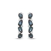 Thumbnail Image 2 of Pear-Shaped Lab-Created Alexandrite & White Lab-Created Sapphire Tilted Hoop Earrings Sterling Silver