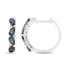 Thumbnail Image 3 of Pear-Shaped Lab-Created Alexandrite & White Lab-Created Sapphire Tilted Hoop Earrings Sterling Silver