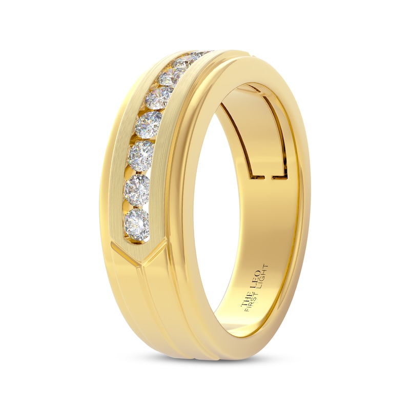 Main Image 2 of Men's THE LEO First Light Diamond Wedding Band 1/2 ct tw 14K Yellow Gold